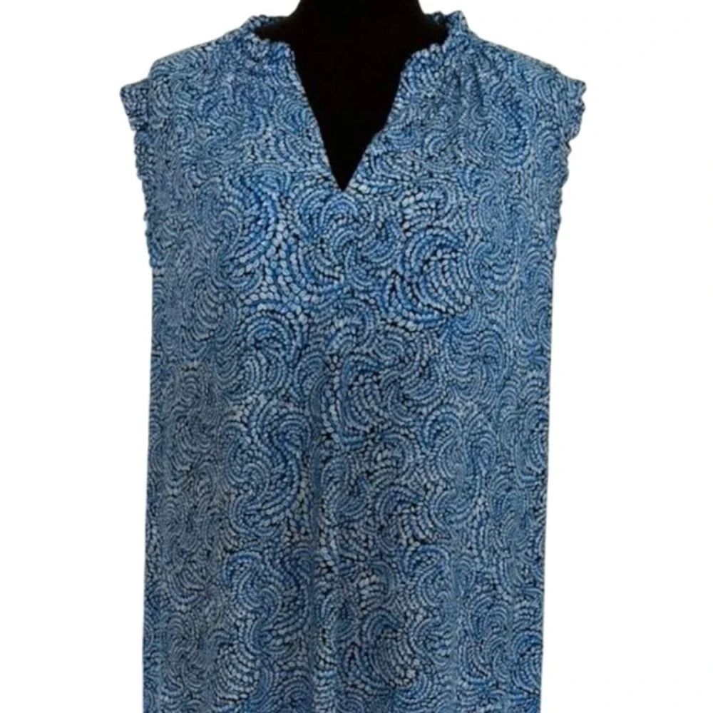 Michael Kors Grecian Blue Paisley Sleeveless Knee Length Shift Dress Size 3X NWT